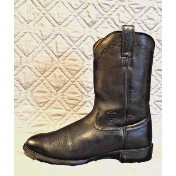 Ariat Heritage Roper Western Boots Black Leather Men\'s US Sz 9.5 EU 43 Cowboy main image 4